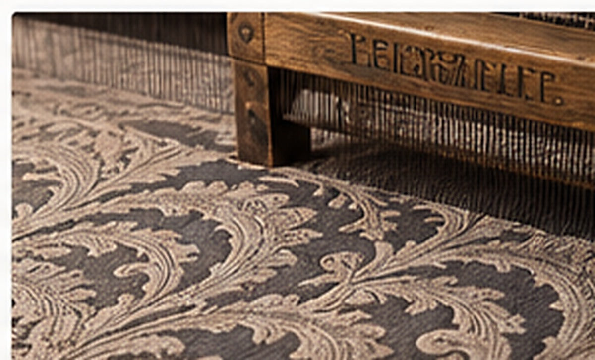 Historic jacquard loom weaving patterned textile for HIBA Fabrics editorial coverage of jacquard history.