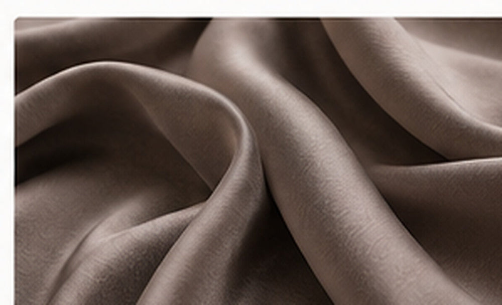 Draped satin-like fabric for HIBA Fabrics editorial coverage of quiet luxury and Glamoratti trends in 2026.