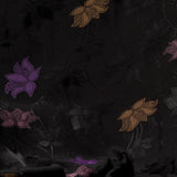 Bamboo Embossed Jacquard Mustard Purple Rose - Hiba Fabrics