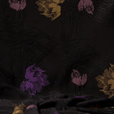 Bamboo Embossed Jacquard Mustard Pink Purple Rose Flower - Hiba Fabrics