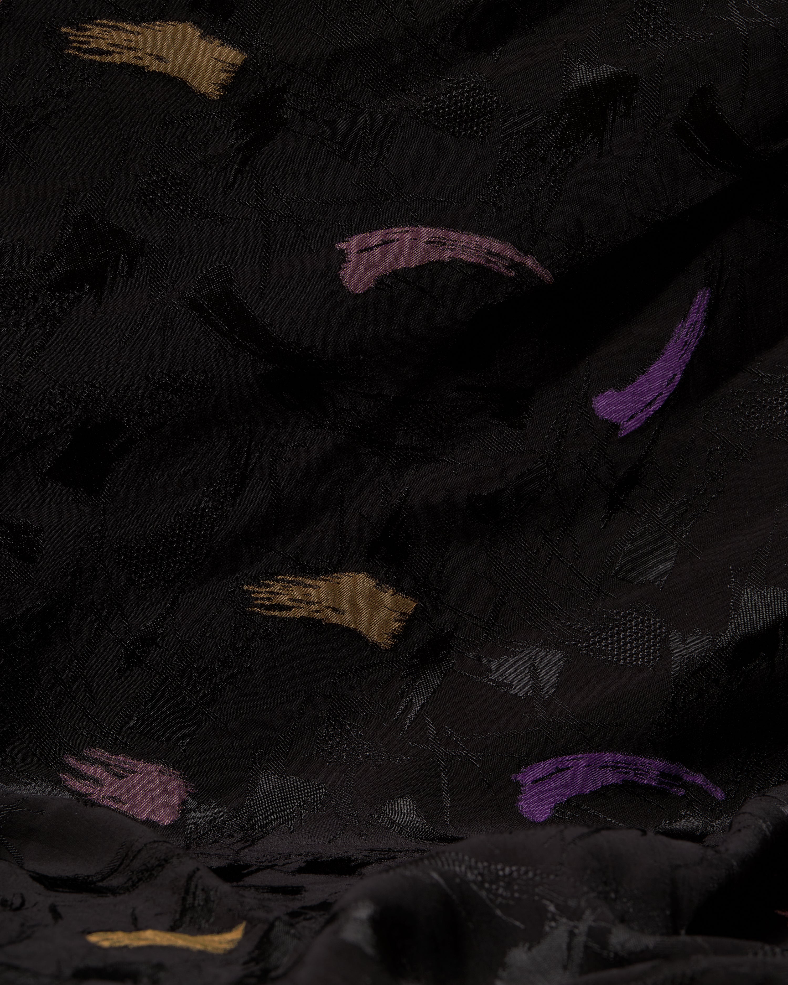 Bamboo Embossed Jacquard Mustard Pink Purple Rose Slime - Hiba Fabrics