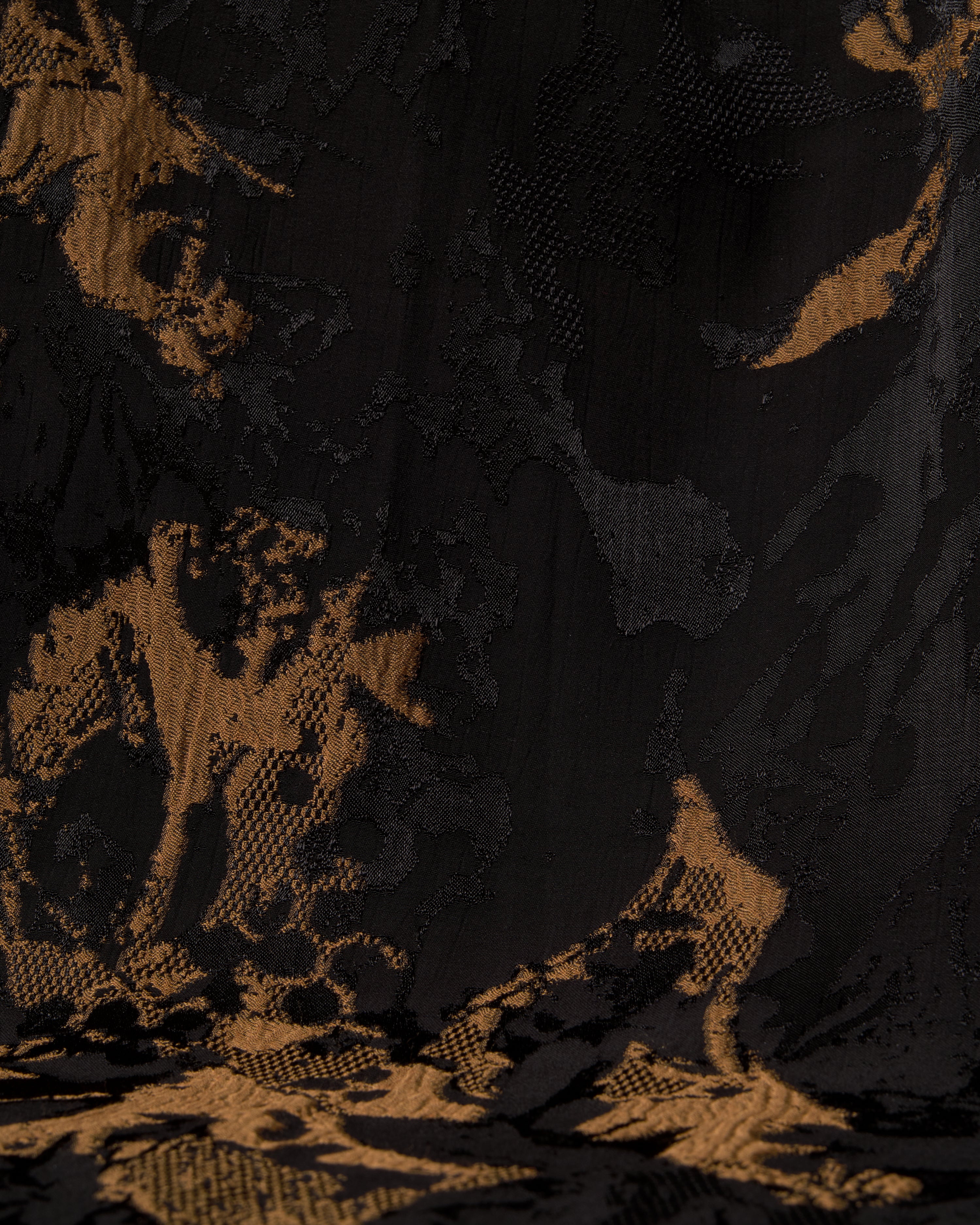 Bamboo Embossed Jacquard Mustard Slime - Hiba Fabrics