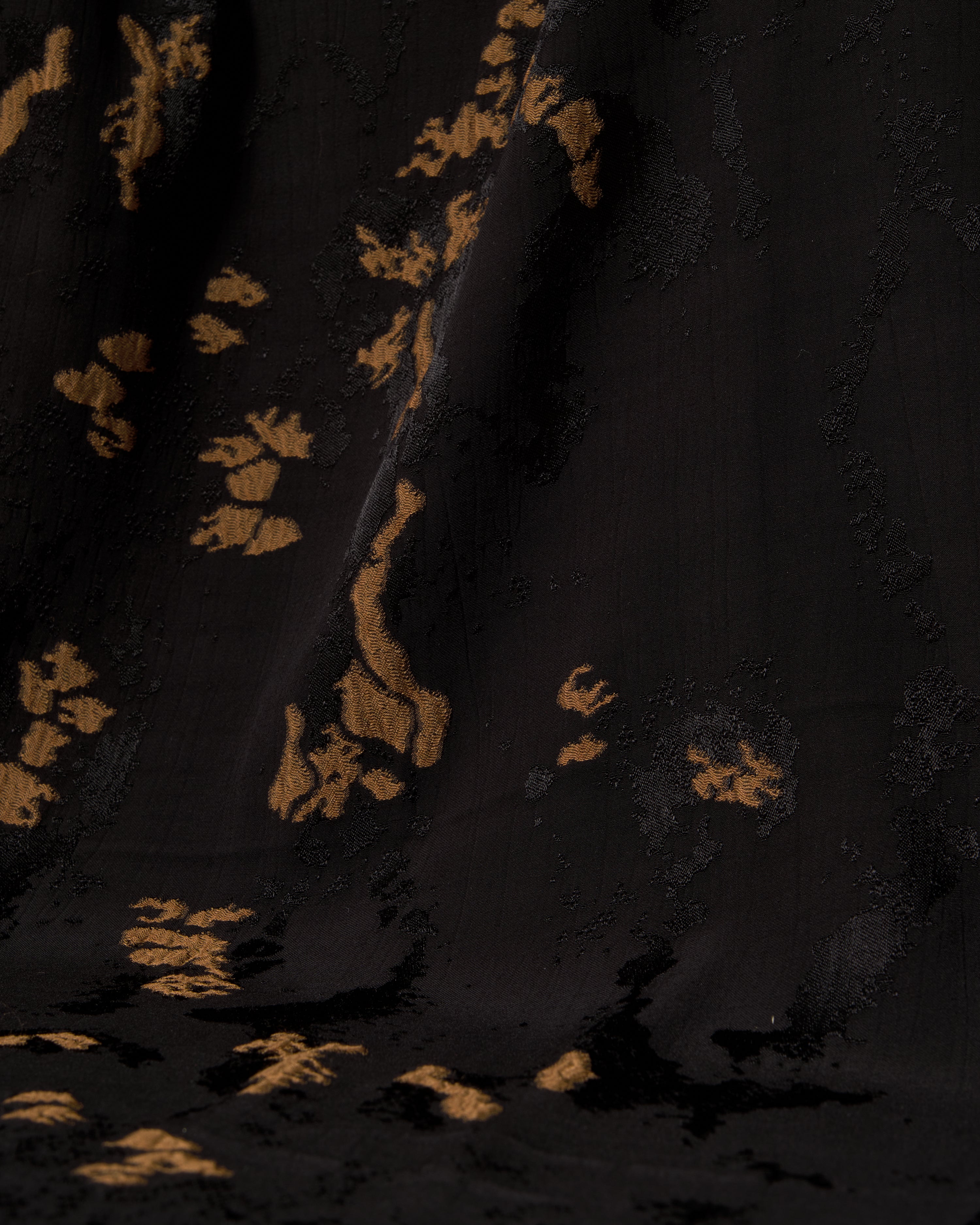 Bamboo Embossed Jacquard Mustard Army - Hiba Fabrics