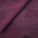 Cherry burgundy botanical leaf viscose fabric for modest dresses and apparel