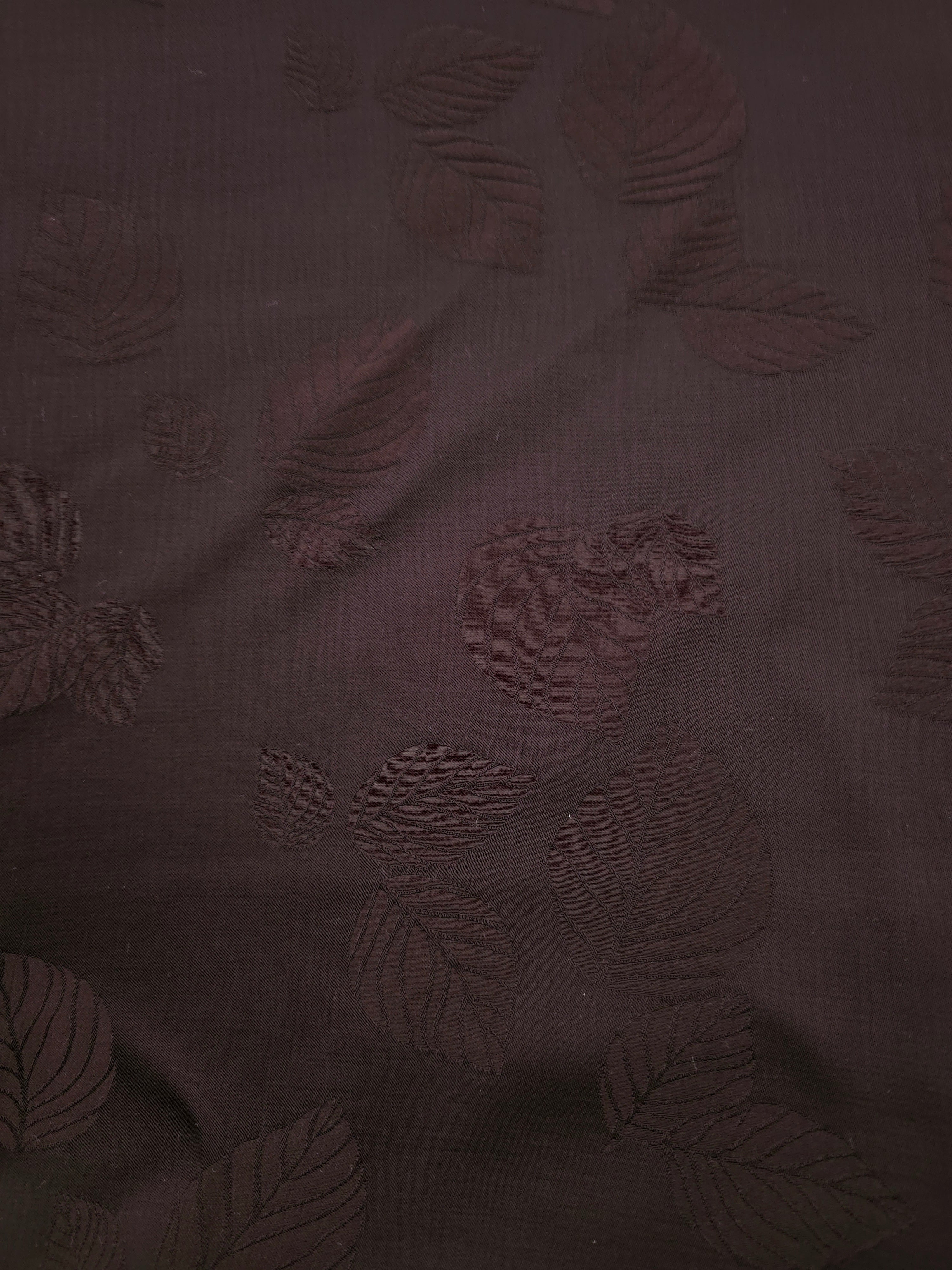 Warm beige botanical leaf viscose fabric for modestwear apparel