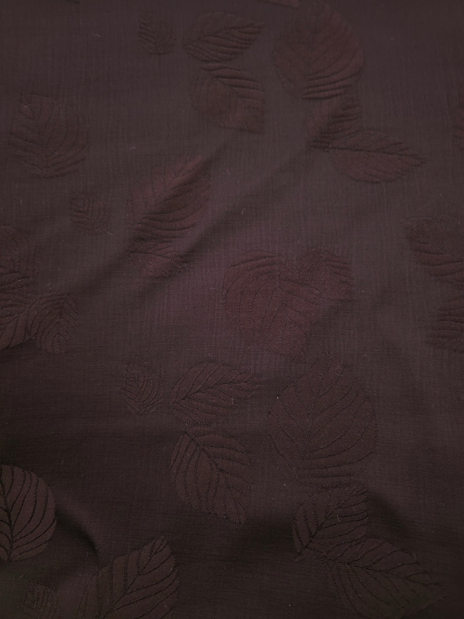 Warm beige botanical leaf viscose fabric for modestwear apparel
