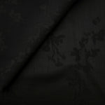 Black petal flower print viscose fabric for modest dresses and apparel