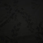 Soft drape black petal flower print viscose dress fabric