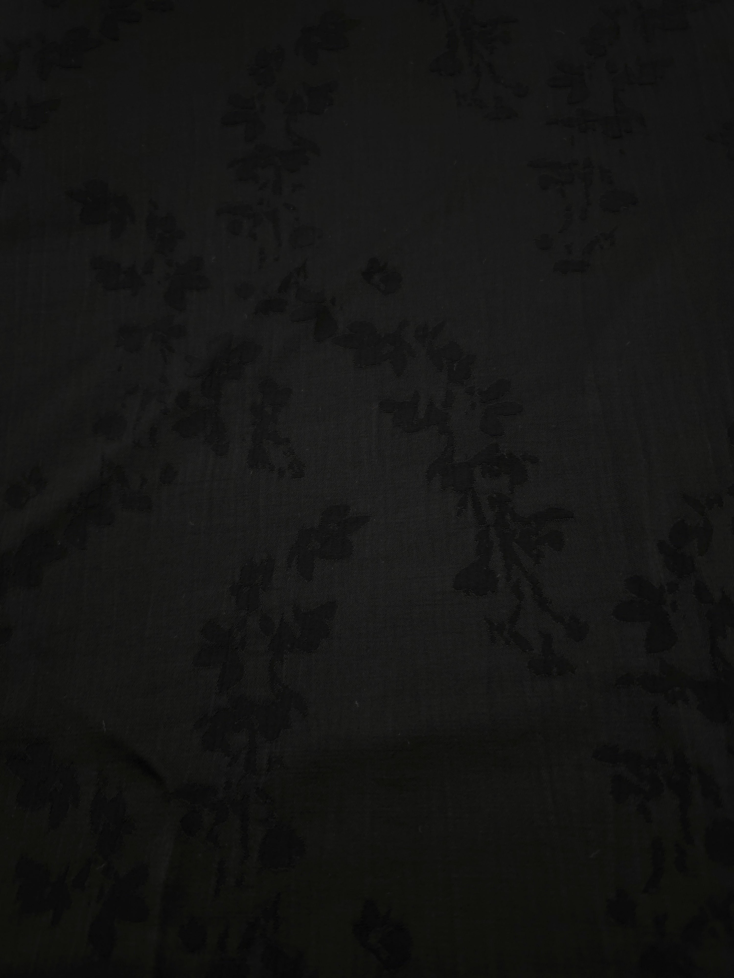 Soft drape black petal flower print viscose dress fabric