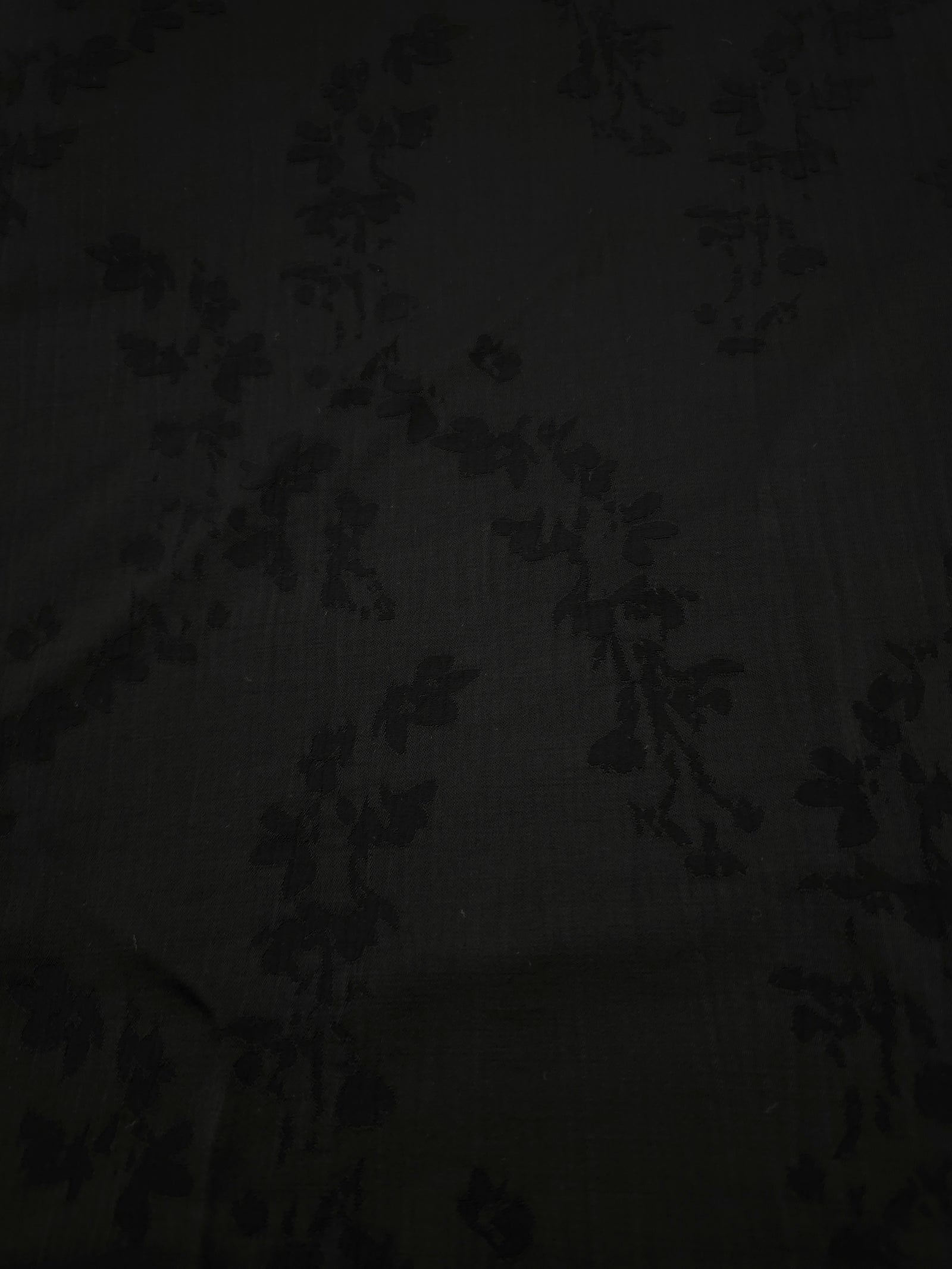 Soft drape black petal flower print viscose dress fabric