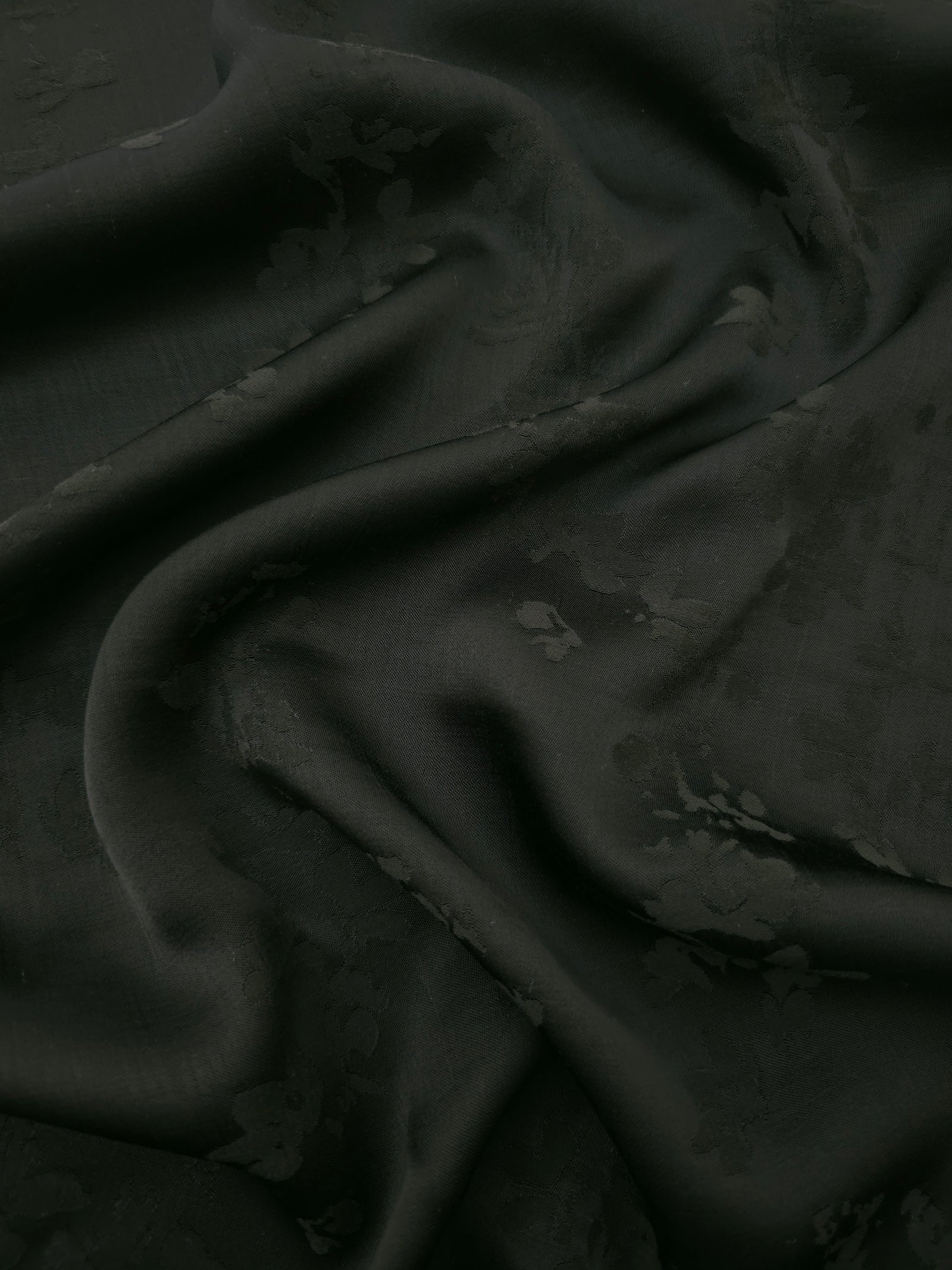 Dark green petal flower viscose fabric for modest dresses and apparel