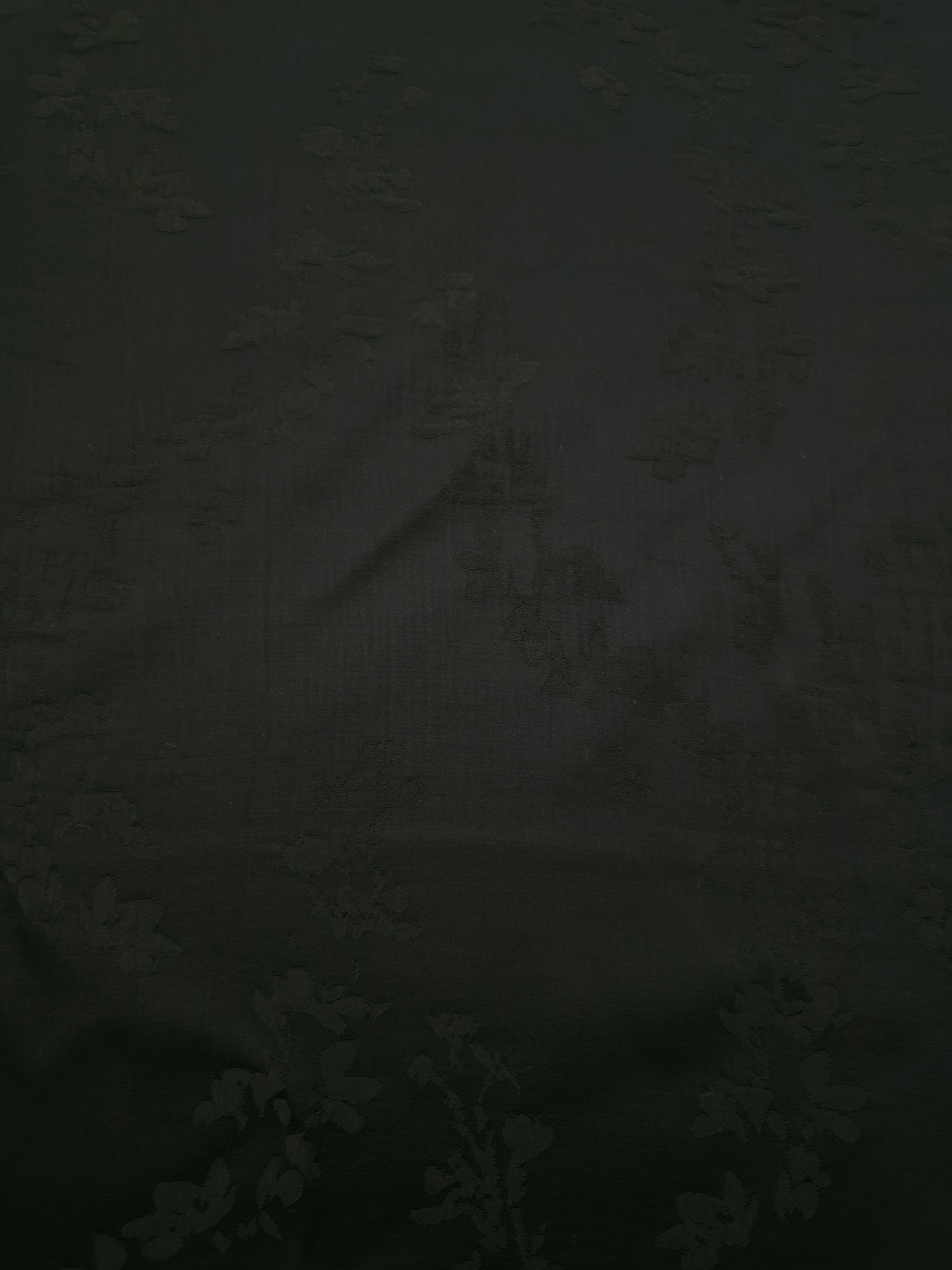 Soft drape dark green petal flower print viscose dress fabric