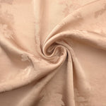 Lightweight warm beige petal flower print viscose dressmaking fabric
