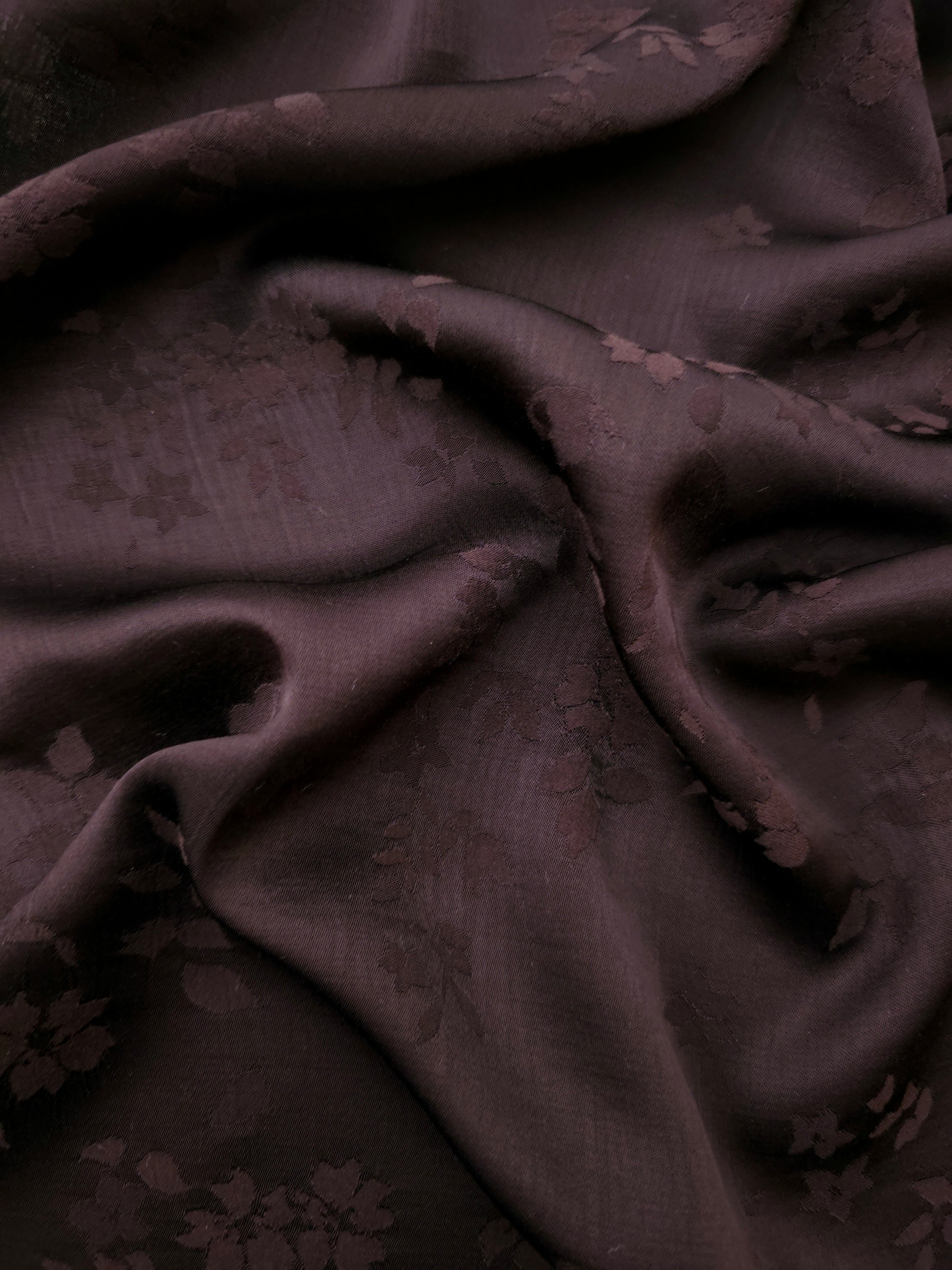 Warm beige stylized leaf viscose fabric for modest dresses and apparel