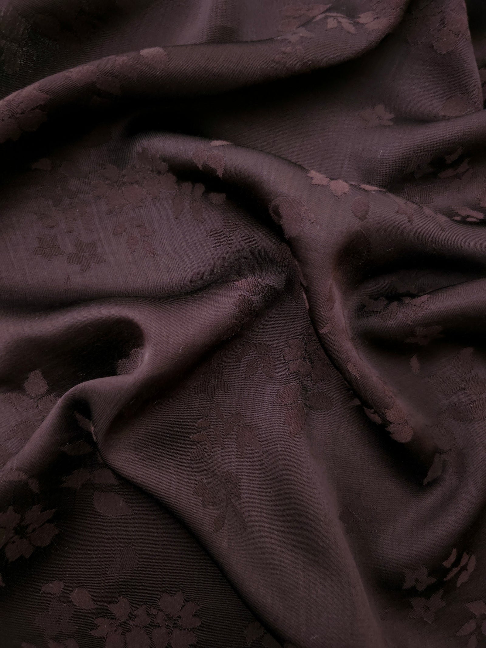 Warm beige stylized leaf viscose fabric for modest dresses and apparel