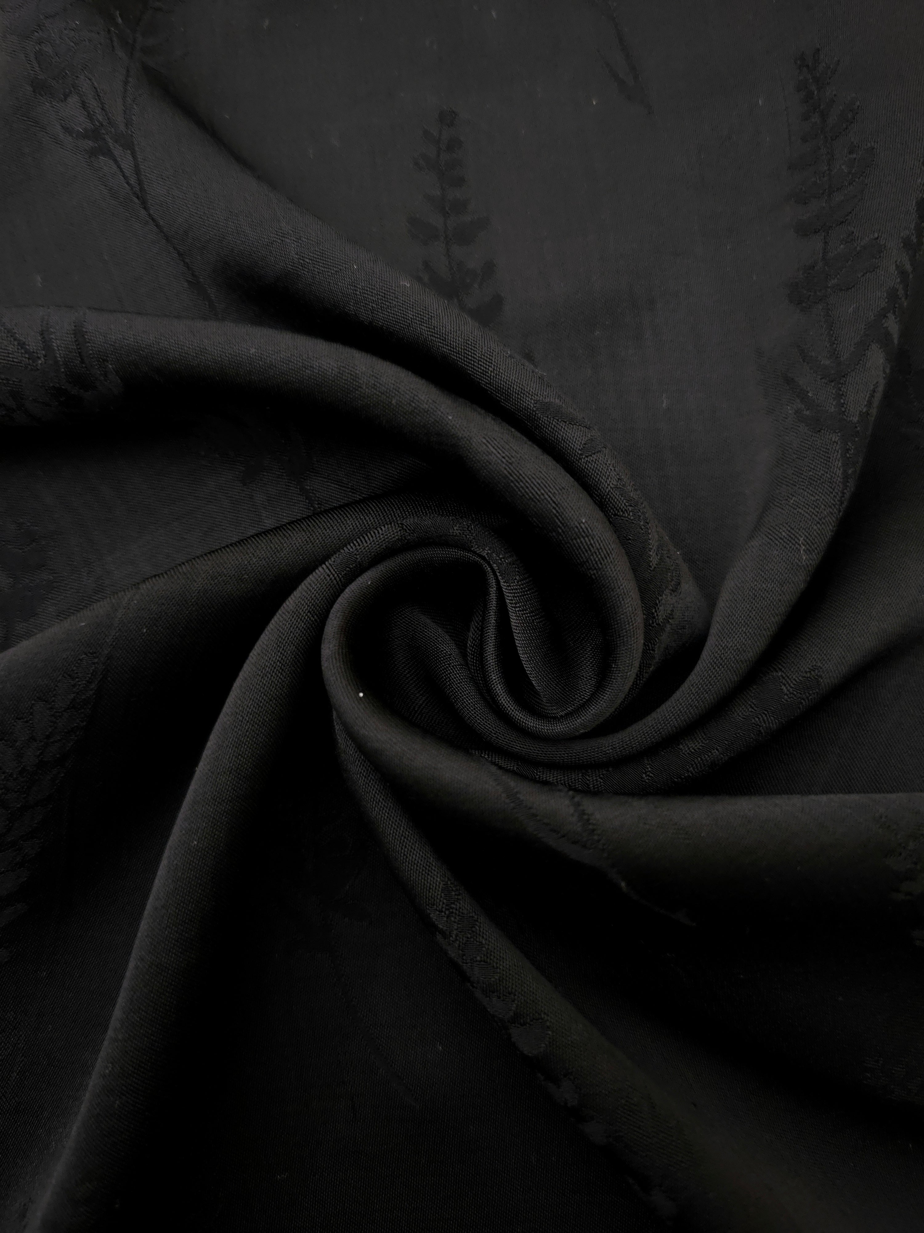 Lightweight black wild tree print 100% viscose fabric for dressmaking