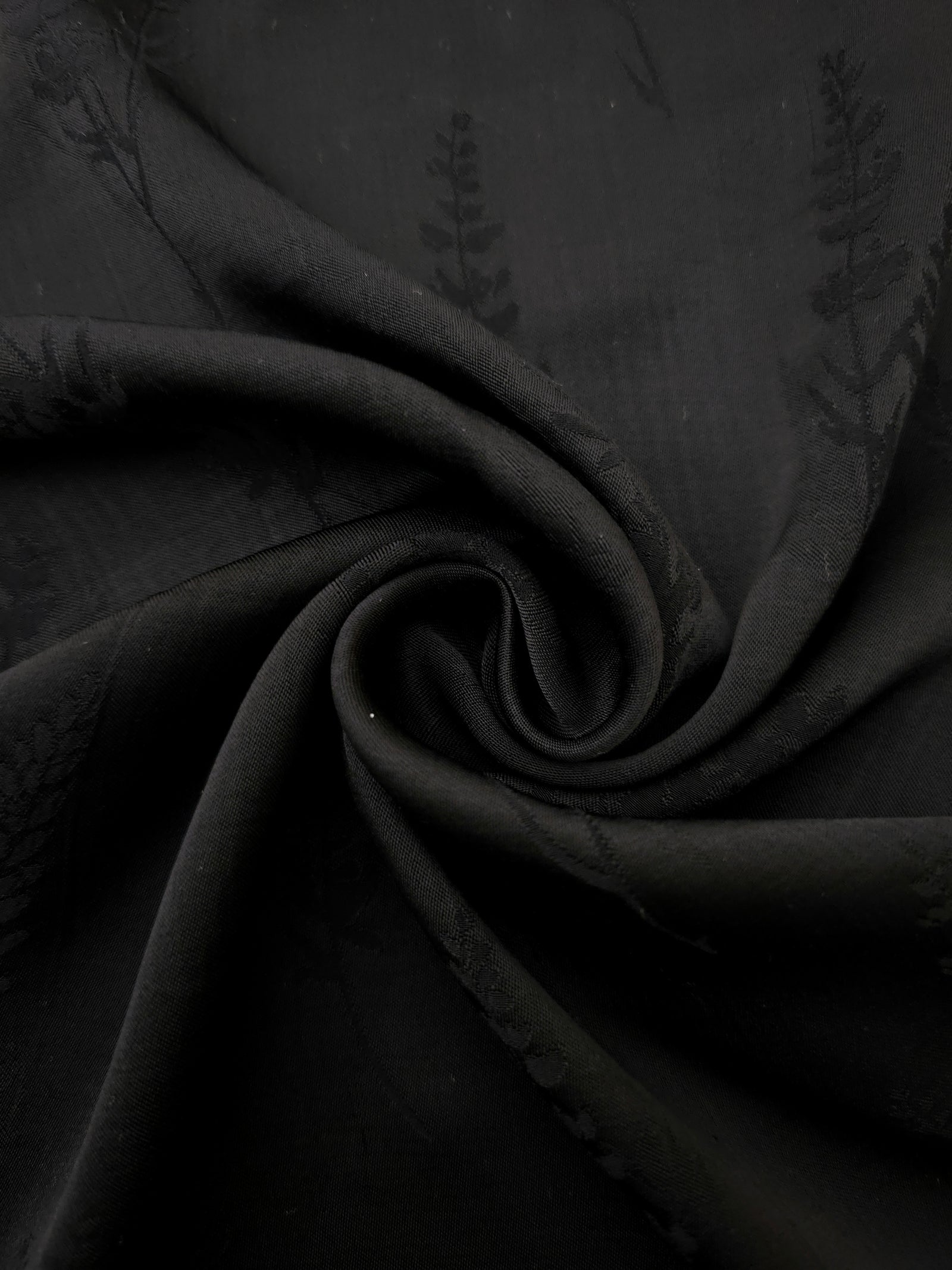 Lightweight black wild tree print 100% viscose fabric for dressmaking