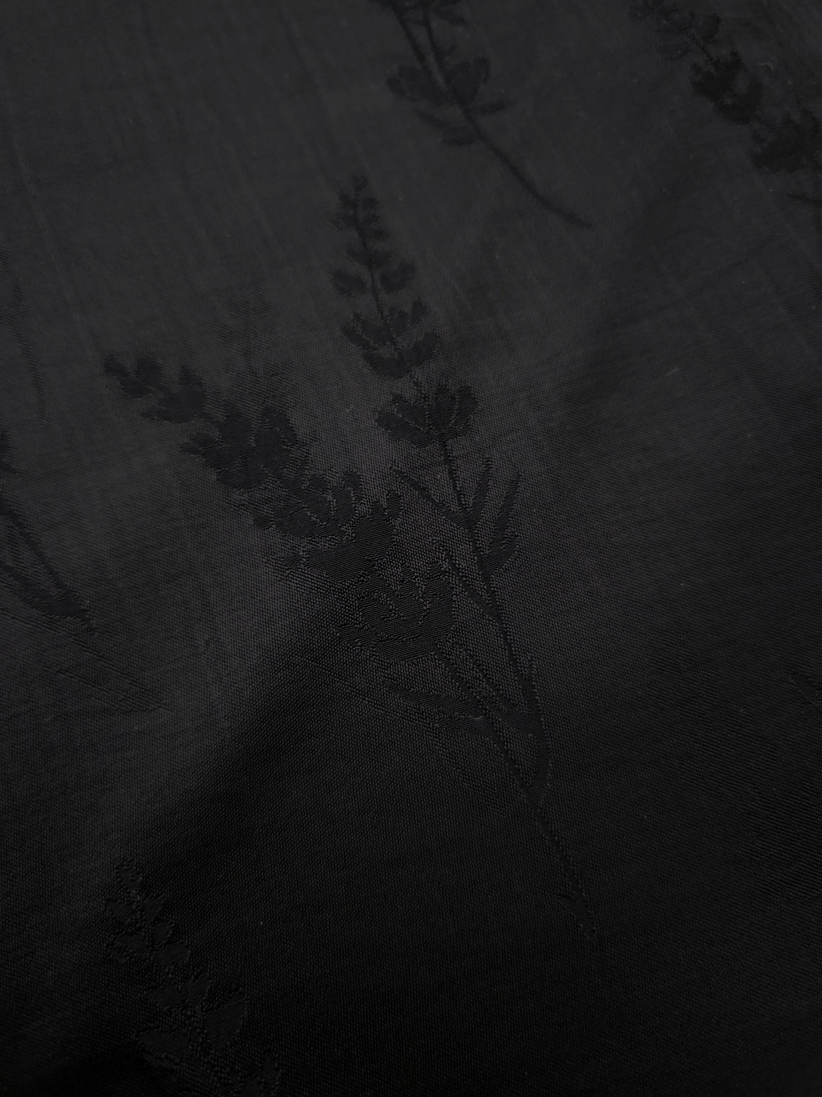 Soft drape black wild tree botanical print viscose dress fabric