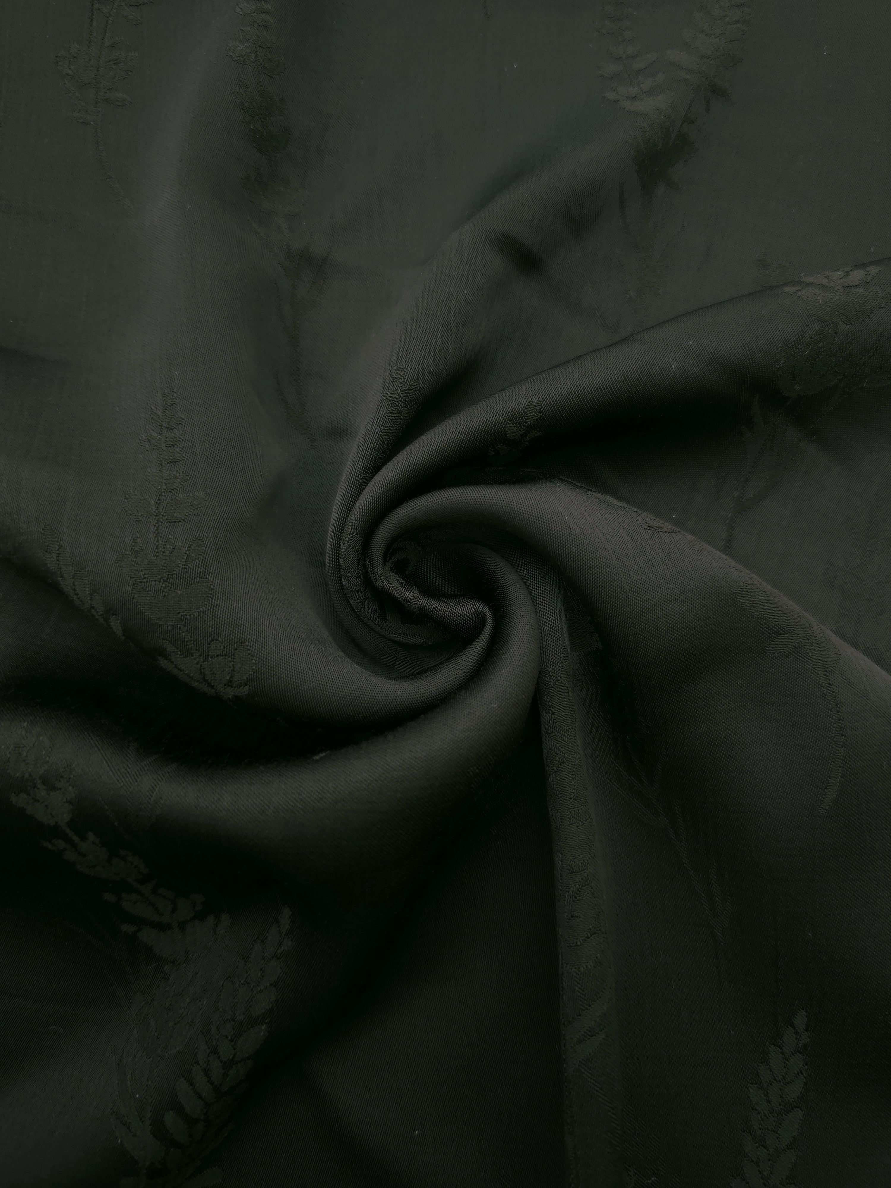 Lightweight dark green wild tree print viscose fabric for dressmaking