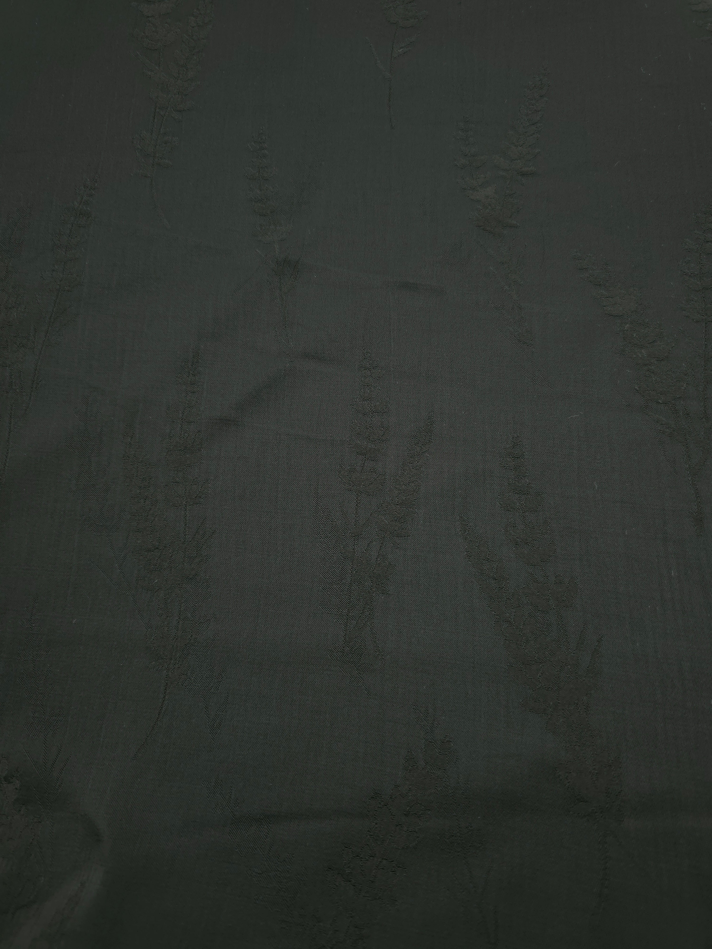 Soft drape dark green wild tree botanical print viscose dress fabric