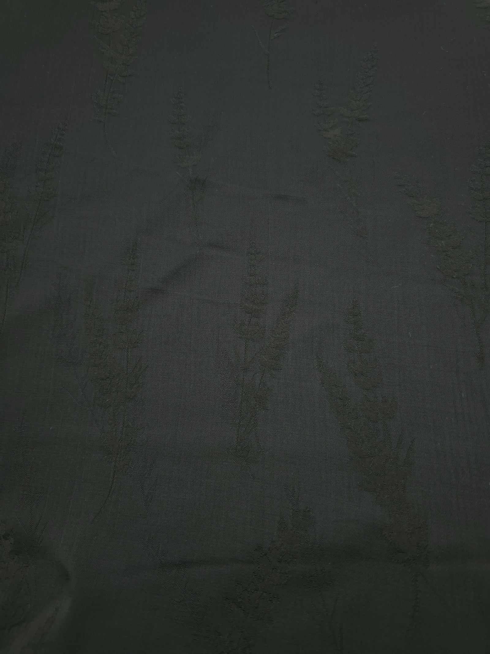 Soft drape dark green wild tree botanical print viscose dress fabric