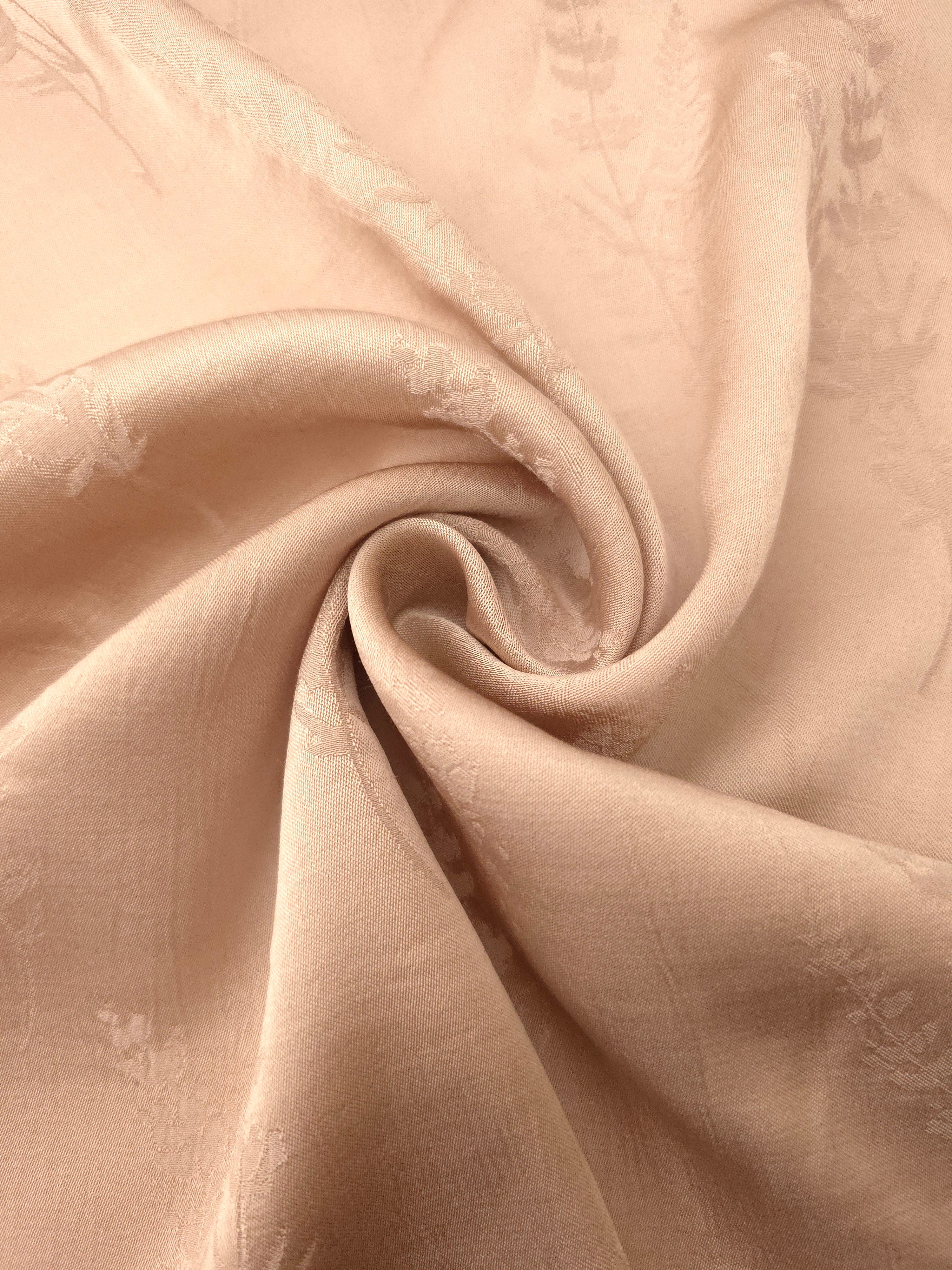 Lightweight warm beige wild tree print viscose fabric for dressmaking