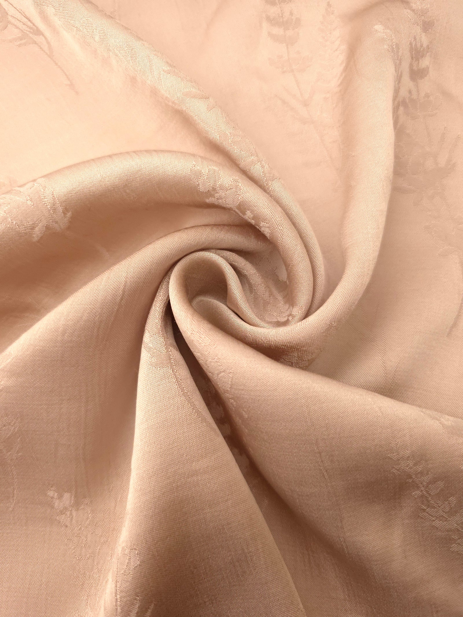 Lightweight warm beige wild tree print viscose fabric for dressmaking