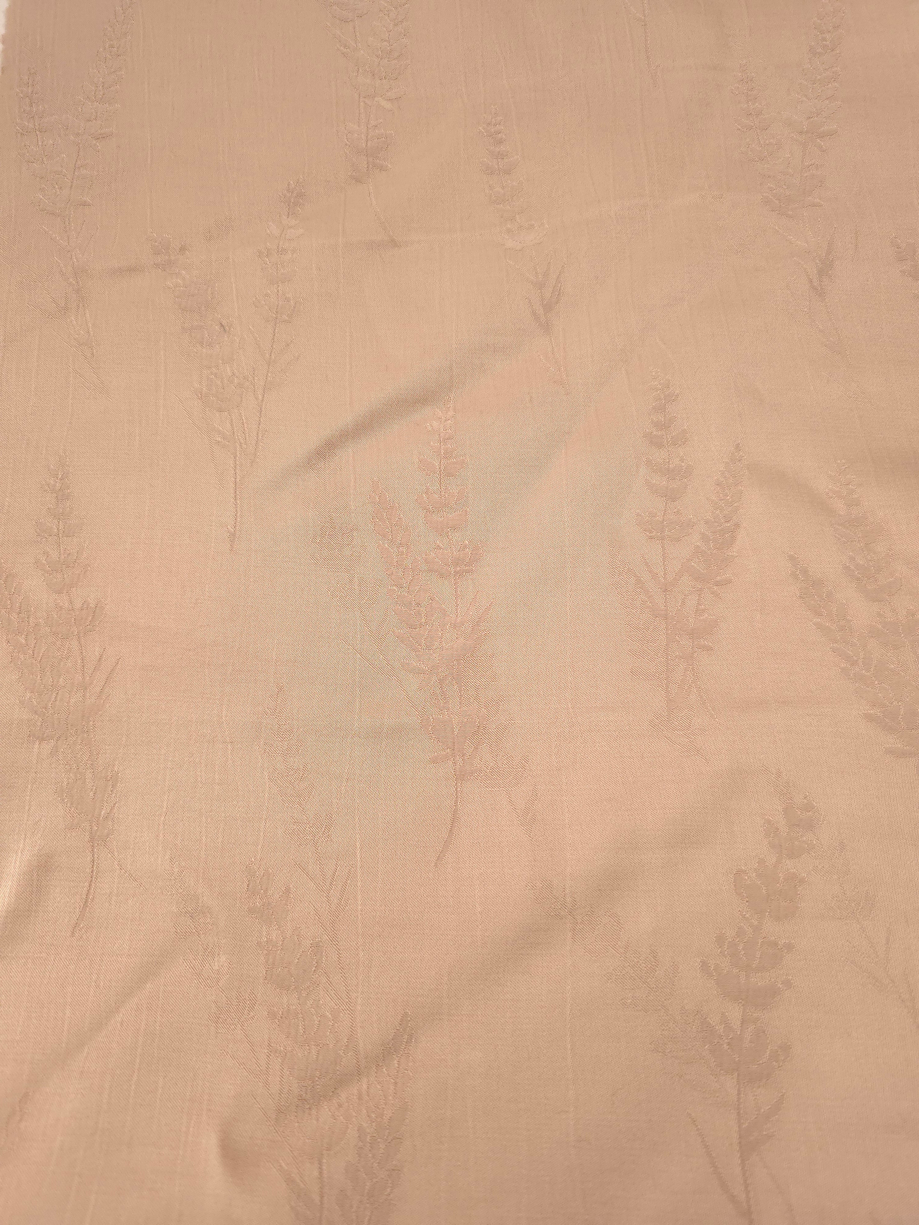 Soft drape warm beige wild tree botanical print viscose dress fabric