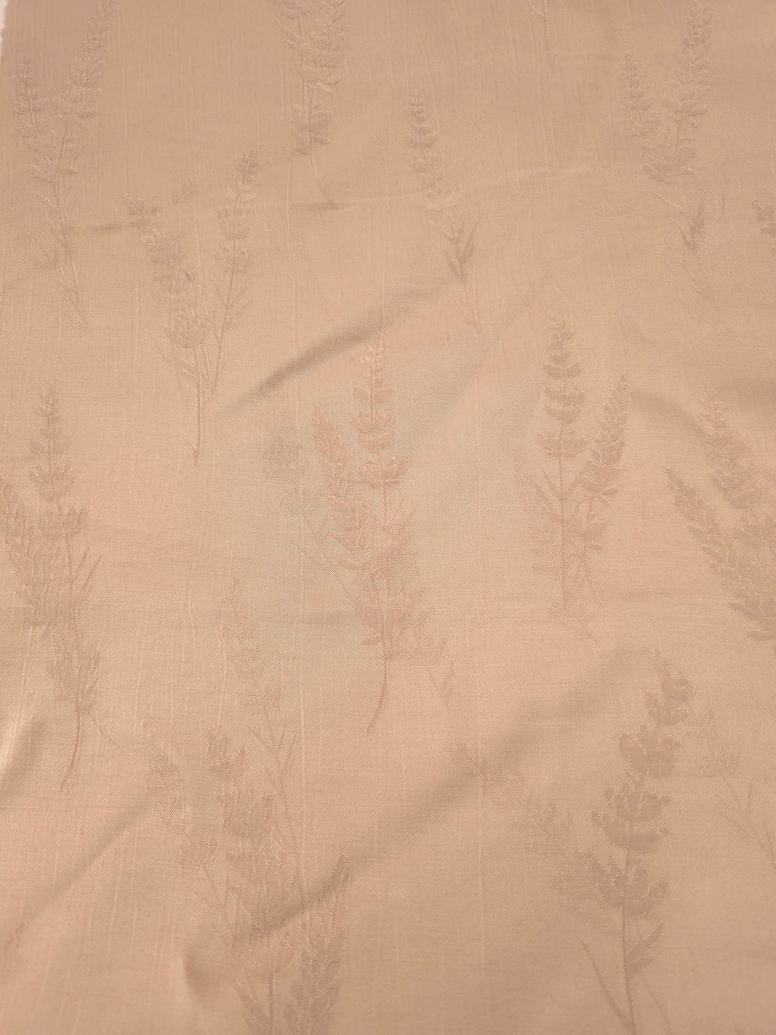 Soft drape warm beige wild tree botanical print viscose dress fabric