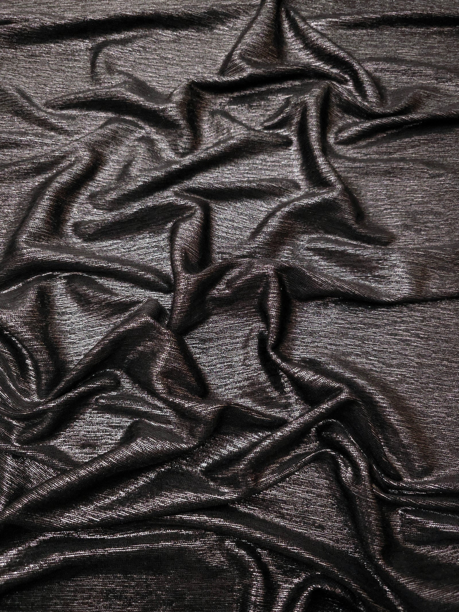 Premium Plisse Metallic Lame Stretch Jersey