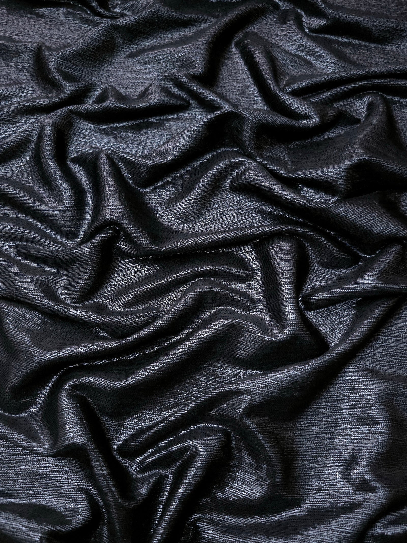 Premium Plisse Metallic Lame Stretch Jersey