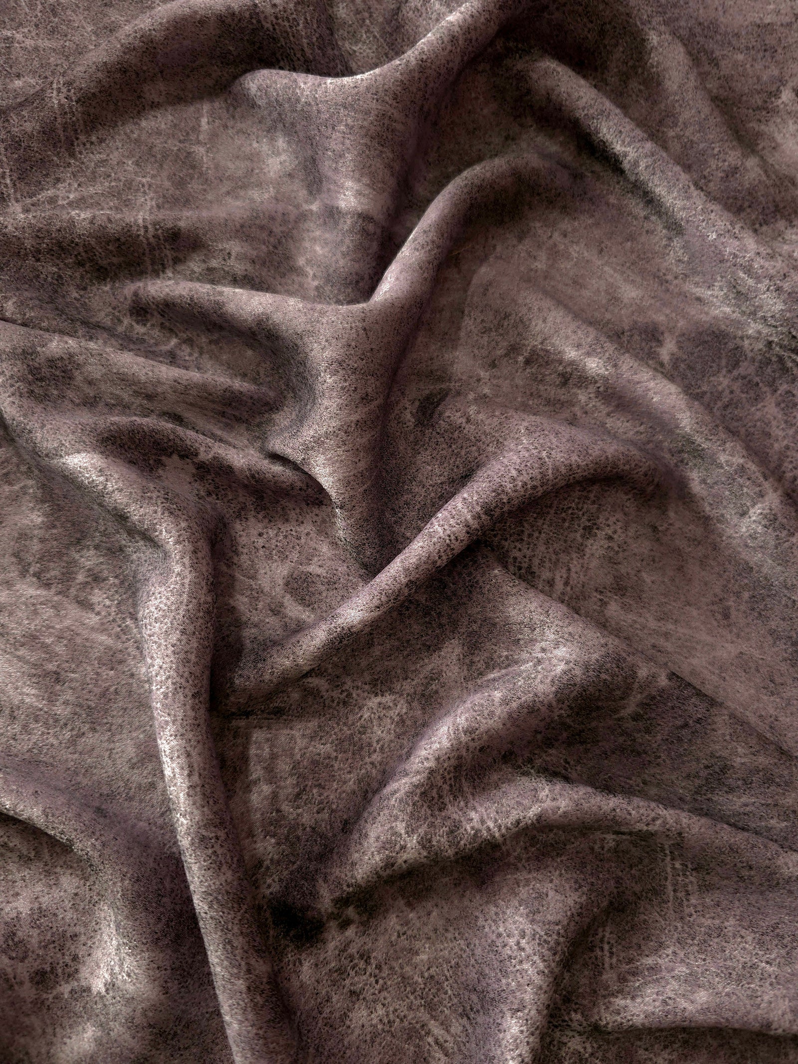 Silky Designed Foil Pattern Fabric - Marble Effect