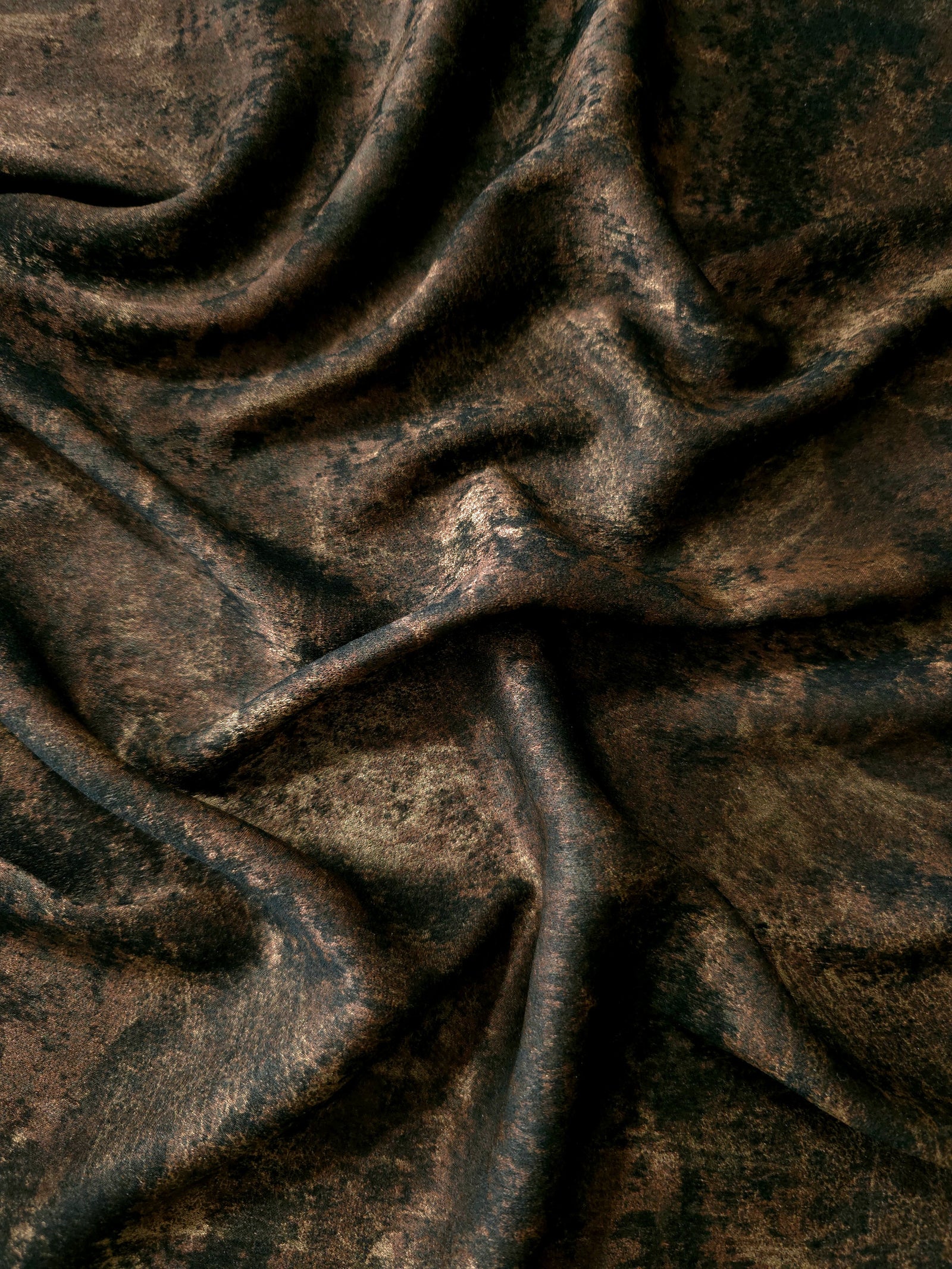Silky Designed Foil Pattern Fabric - Marble Effect