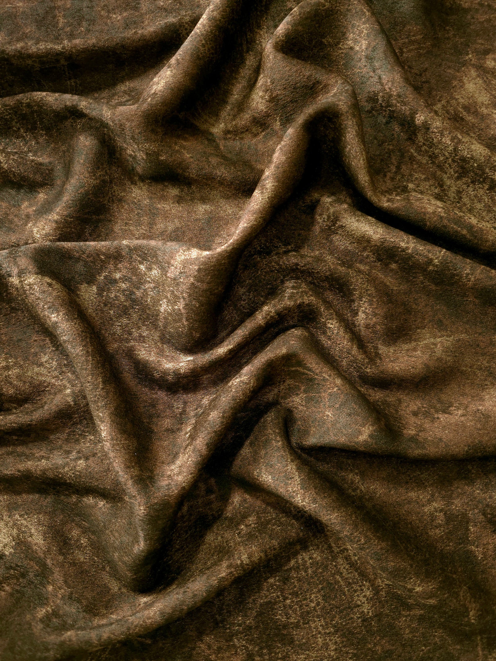 Silky Designed Foil Pattern Fabric - Marble Effect