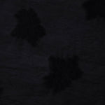 Closeup texture of formal black big leaf embossed viscose jacquard fabric.