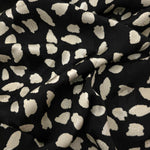 Black and ivory leopard animal print Turkish rayon viscose jacquard fabric
