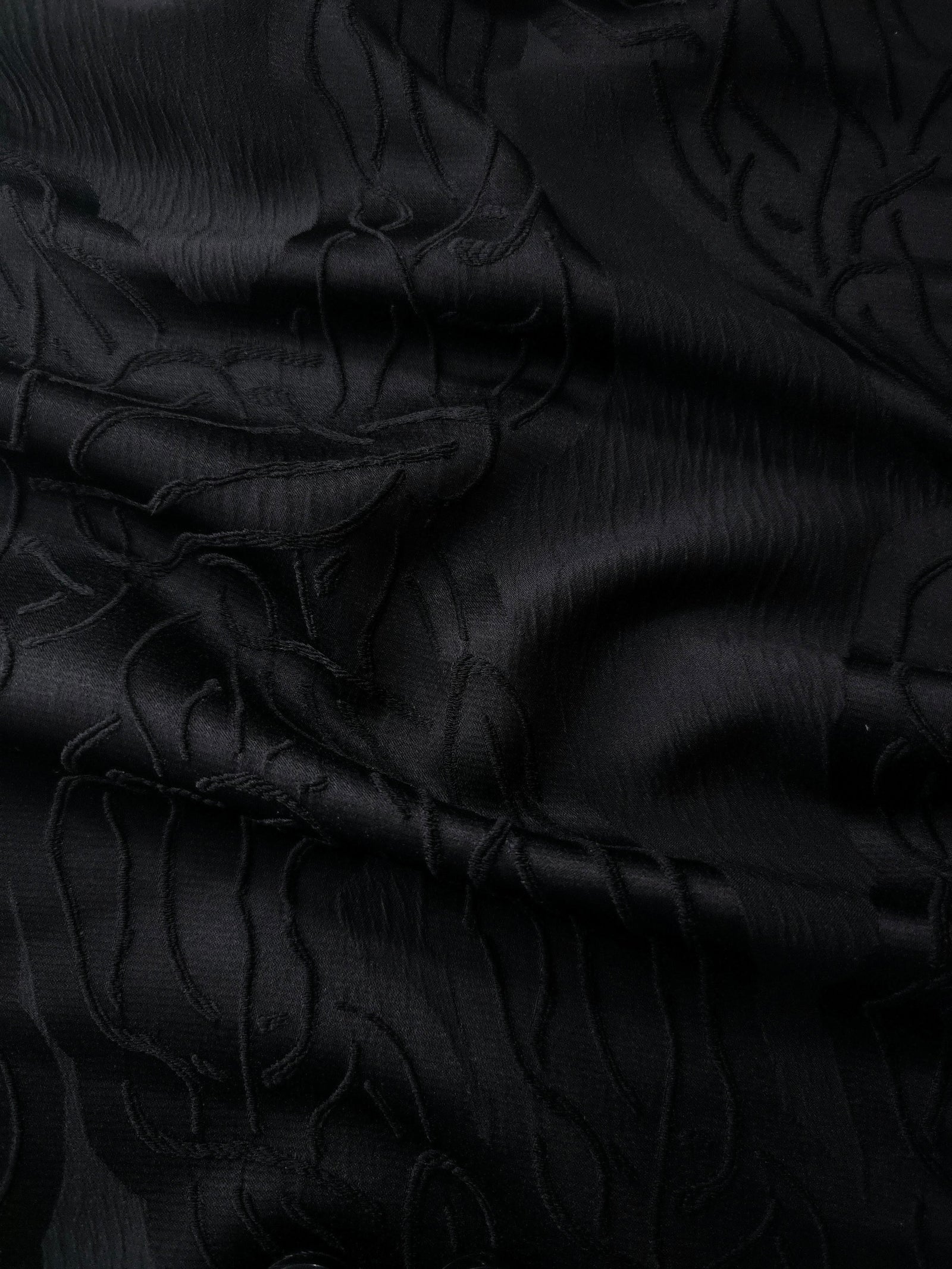 Textured Polyester Crepe Jacquard Fabric