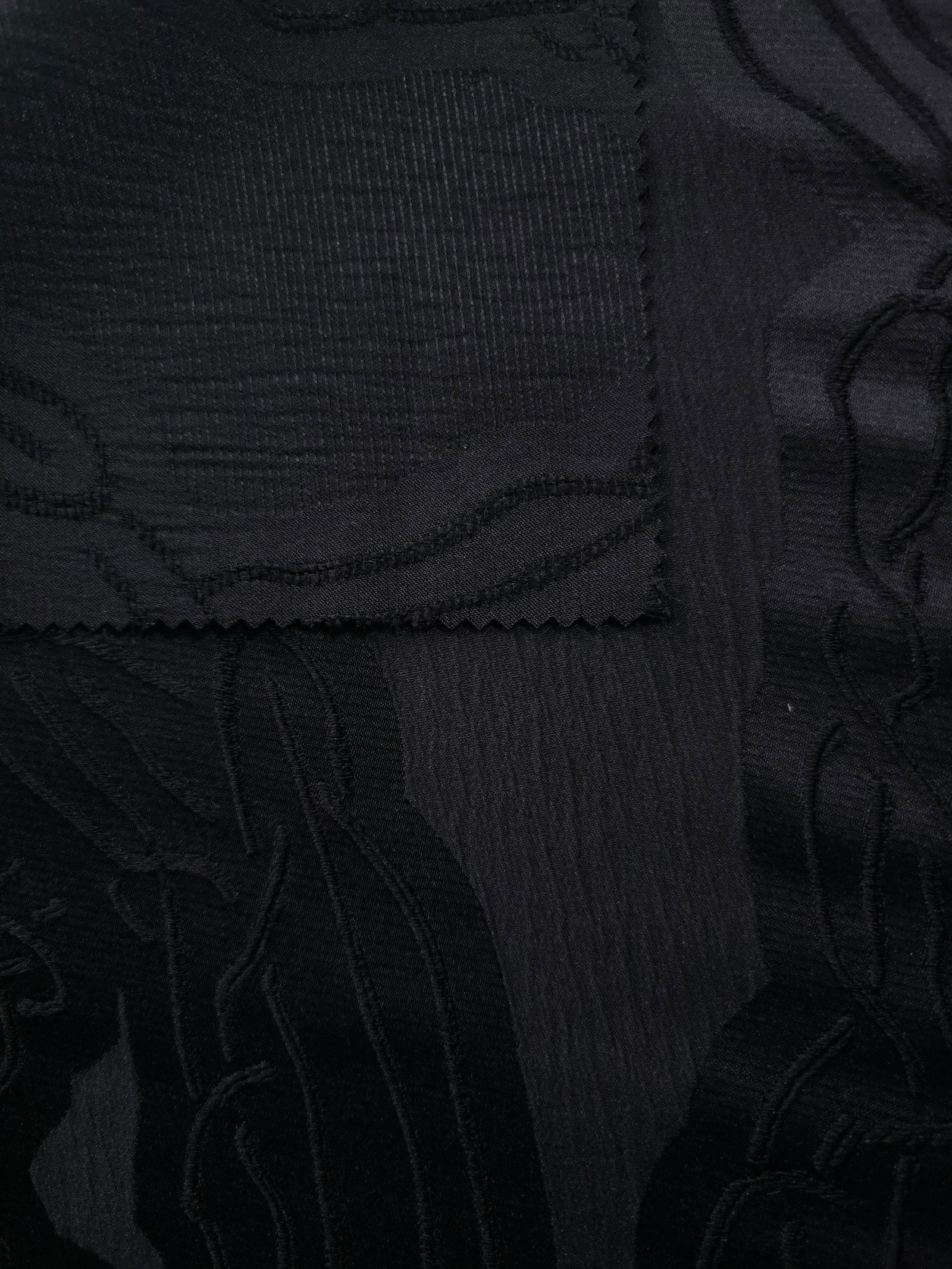 Textured Polyester Crepe Jacquard Fabric