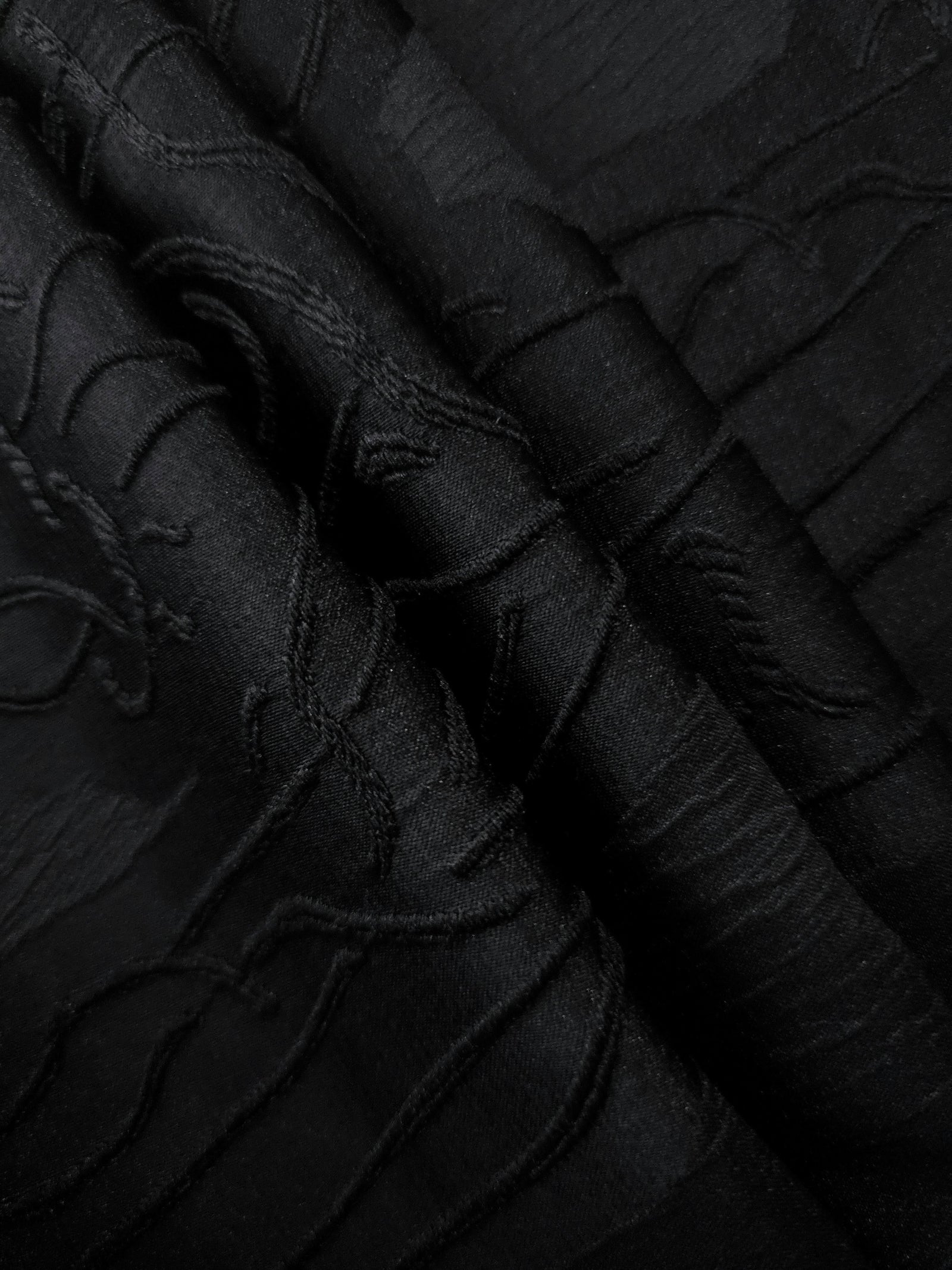 Textured Polyester Crepe Jacquard Fabric
