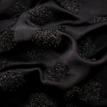 Metallic Black viscose jacquard fabric with Metallic Pebble Dot textured surface