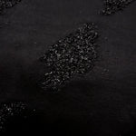 Draped Metallic Black viscose jacquard with abstract metallic brushstroke motif