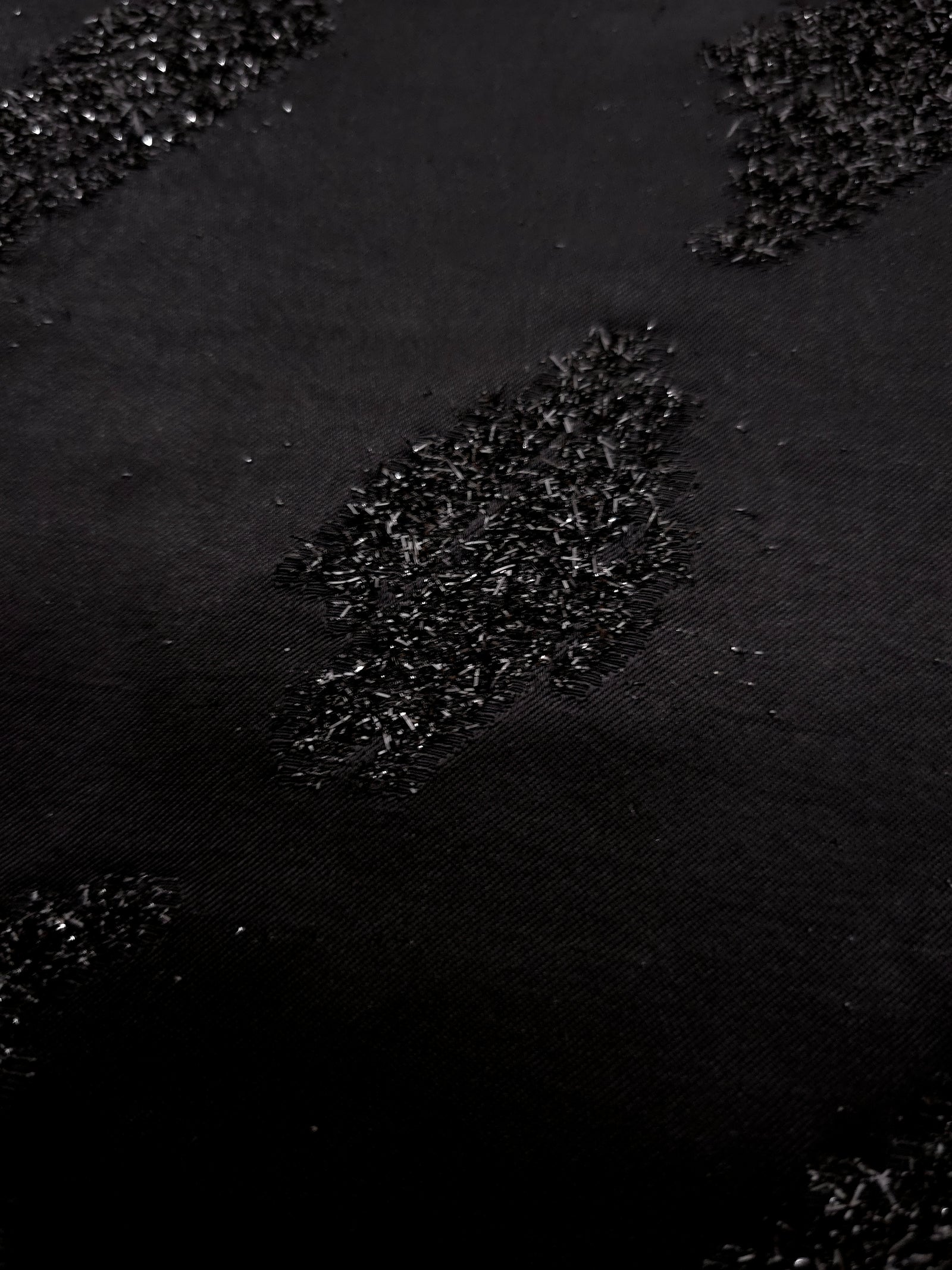 Draped Metallic Black viscose jacquard with abstract metallic brushstroke motif