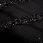 Draped Metallic Black viscose jacquard with fine metallic pinstripe lines