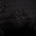 Draped Metallic Black viscose jacquard with irregular reflective pebble dots