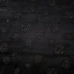 Full view of Metallic Black viscose metallic jacquard in Metallic Confetti Dot design