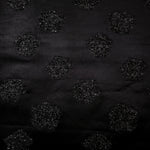Full view of Metallic Black viscose metallic jacquard in Metallic Pebble Dot design