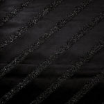 Full view of Metallic Black viscose metallic jacquard in Metallic Pinstripe design