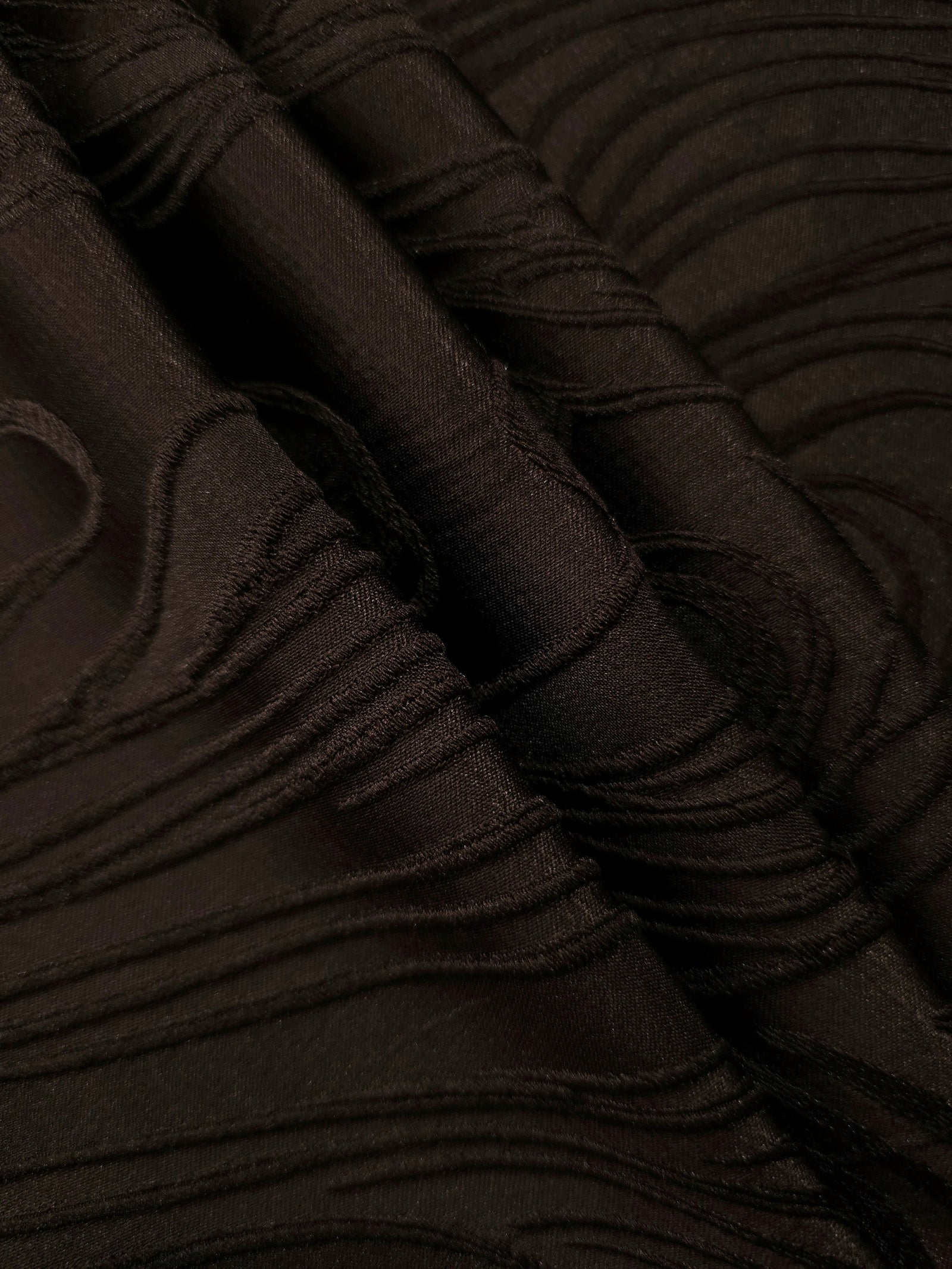 Textured Polyester Crepe Jacquard Fabric