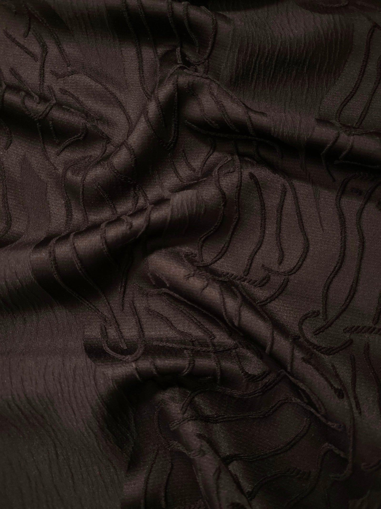 Textured Polyester Crepe Jacquard Fabric