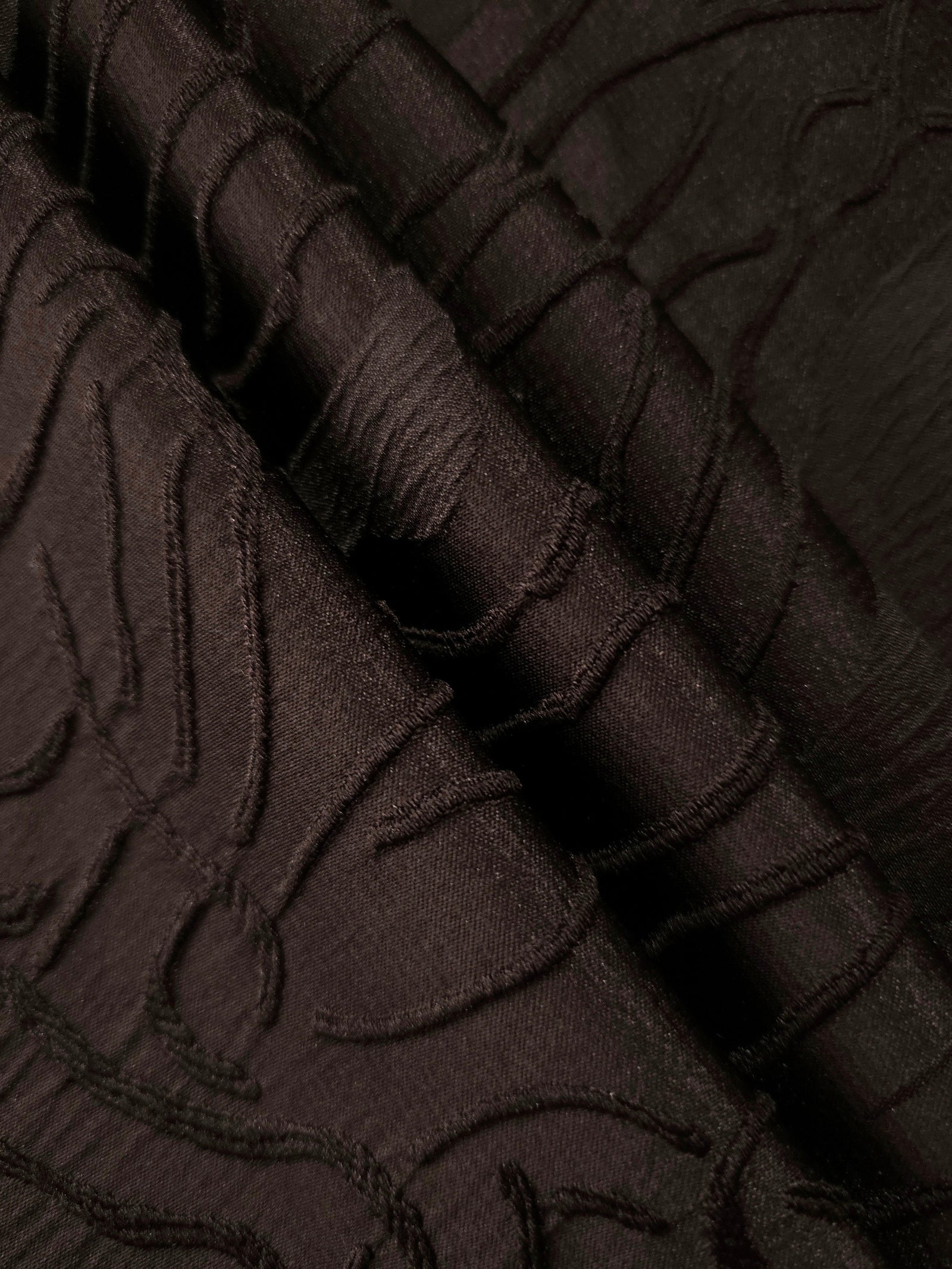 Textured Polyester Crepe Jacquard Fabric